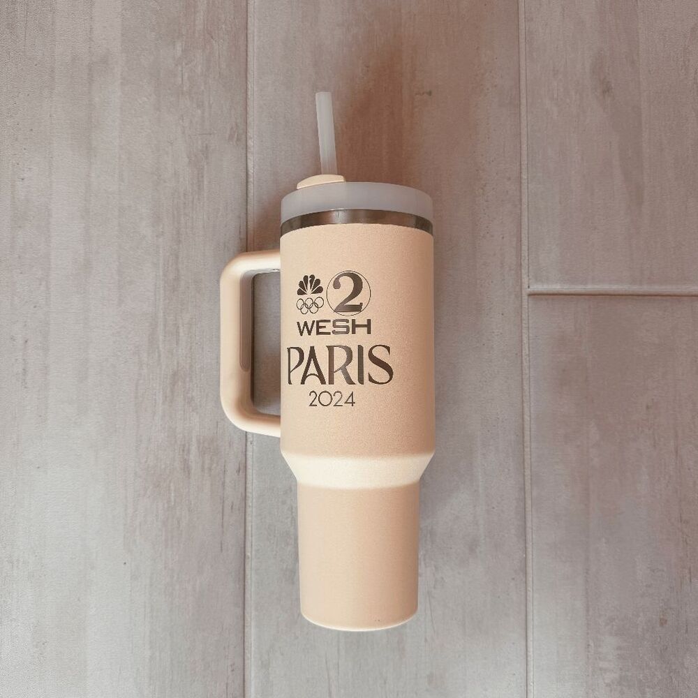 Stanley Tumbler 2024 Paris Olympics 40oz 1.18L Collectible EUC Beige BPA Free